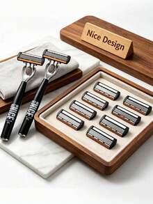 1/2/3pcs Black Handle Manual Shaving Set | Men's Manual Safety Razor Set With 6-Layer Stainless Steel Blades | Reusable, Smooth And Comfortable, Clean Shave - Multicolor - View 3