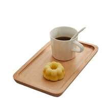 Bandeja rectangular de madera de nogal personalizada estilo japonés, plato de mesa, plato de cena, bandeja pequeña para café, plato de postre - Multicolor - Ver 6