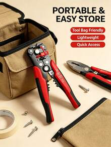 1pc Automatic Electric Wire Stripper, Multi-Function Cable Stripping Tool, Fast Stripping, Peeling, Crimping And Cutting, Manual Cable Crimping Pliers, Suitable For Electrician Work And Home Renovation - Wire Stripper - View 9