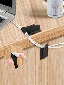20/10pcs Solid Color Cable Management Clips, Self-Adhesive Nylon Reusable Cable Ties, Suitable For Desk, Cabinet, Home Appliance Cable Management, No-Drill Adhesive Design, Daily Use, Hook And Loop, Home Accessories, Wall Hanging, Photo Hanging, Fabric Glue, Home Decor - Multi-color - View 8