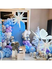 1pc 22-Inch Large Colorful Transparent Explosion Star Balloon, One-Piece Starburst Balloon, Pointed Star Foil Balloon, Suitable For Birthday Party, Wedding, Holiday Decoration - Multicolor - View 5