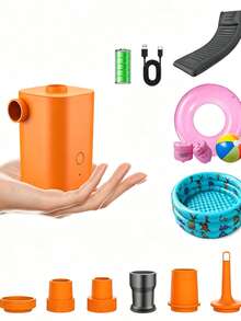 Pompa Udara Elektrik Mini Portabel, Untuk Mengisi dan Mengempiskan Kantung Penyimpanan Vakum, Cocok untuk Kasur Angin, Sofa Angin, Cincin Renang, Pelampung Kolam Renang, dll., Mendukung Penggunaan Isi Ulang - Kabel - View 7