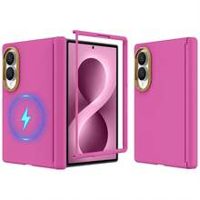keshengtai Magnetic Design Phone Case | With Hinge Protection [Compatible With Magsafe] Hard PC Back Plate Protective Cover, Compatible With Samsung Galaxy Z Fold 8, Z Fold 8 Ultra, Z Fold 7, Z Fold 6, Z Fold 5 - Hot Pink - View 1