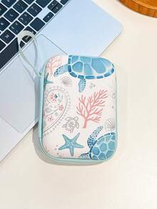 Cute Printed Hard EVA Storage Case, Portable Zipper Electronic Organizer Pouch With Lanyard For Earphone, USB Cable, Charger, Travel Digital Accessories Carrying Bag - Multicolor - View 8