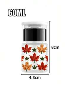 Hello Autumn 秋季楓葉圖案透明 PET 可重複填充旅行瓶，深橘色、淺橘色、綠葉設計節日卸妝液分裝瓶，附便攜泵頭分裝瓶，適用於指甲油卸除液、化妝水和卸妝液，圓頂設計，可重複使用，卸妝瓶，旅行必需品，萬聖節禮物 - 彩色 - 查看 11