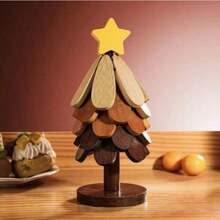 1 Set Walnut Wood Tree-Shaped Heat-Insulating Mat Set - Natural Tree-Shaped Heat-Insulating Mat Combination - 5 Wooden Heat-Insulating Mats With 1 Storage Rack, Foldable Kitchen Wooden Heat-Insulating Mat, Suitable For Hot Dishes, Pots, Bowls, Teapots, Etc., With Heat Insulation And Anti-Scalding Functions, Ideal Choice For Pot Mats, Coasters, Clay Pot Mats. Tree-Shaped Design, Home Heat-Resistant Table Mat, High-Quality Coaster, Modern Minimalist Table Mat, Also Suitable As Christmas Gift. - View 17