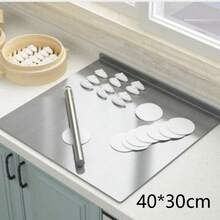 1-Piece Luxury 304 Stainless Steel Cutting Board, Durable And Mildew-Proof, Essential Kitchen Tool For Home Chefs And Cooking Enthusiasts, Suitable For Cutting Meat, Cheese, Bread, Vegetables, And Fruits, Home Gift - Silver - View 14