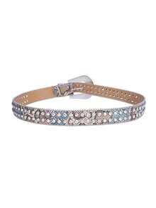 1pc Sparkling Rhinestone Belt Street Fashion Suitable For Plus Size Women And Men - Perfect For Western Cowgirl And Cowboy Outfits, Dresses And Jeans - Dusty Blue - View 5