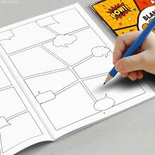 Blank Comic Book For Kids To Create Their Own Stories, 32 Themes DIY Drawing & Coloring Book With Templates, Creative Educational Gift For Boys & Girls Birthday, Anti-Halo Sketchbook For Budding Artists & Illustrators, Halloween Christmas Gift - Multicolor - View 7