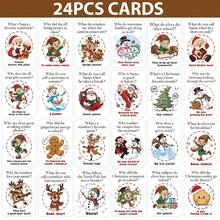 24pcs Fun Christmas Joke Question Cards - Festive Holiday Q&A Cards ...