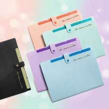 5/8/12-Pocket Accordion File Folder, Student Test Paper Storage Bag, Office File Folder, A4 Document Bag, Large Capacity, Letter Pattern, Random Expanding Folder, Minimalist Multi-Layer Accordion Style Folder, Suitable For Office, School Document Storage, Back To School, Stationery Supplies - Multiple Styles 1 - View 2