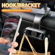 1pc 360 Degree Rotating Car Backseat Phone Holder, Adjustable Car Headrest Phone Mount Clip - One Size Fits All - View 13