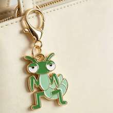 5pcs Cute Mantis Enamel Charm Keychain, A Little Hug To Say Thank You Greeting Card, Lobster Clasp Bag Pendant Gift - Multicolor - View 9