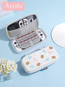 Ayotu Compatible With Switch/Switch OLED/Switch Lite Cartoon Bear & Elephant & Music Note Pattern Game Console Shell And Accessories, Package Includes Protective Case, Storage Bag, Dock Shell, Controller Protective Cover And Other Multiple Style Accessories To Choose From, Winter Romance, Christmas/Easter/Birthday/Anniversary Gift. - View 4