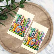 20/50 Buah Kartu Ucapan Terima Kasih Grafiti Warna-warni, Kartu Ucapan Pola Hati Bunga, Kartu Catatan Bagian Dalam Kosong untuk Pernikahan, Pesta, Apresiasi Bisnis - Set - View 4