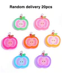 20pcs Acrylic Colorful Faux Fruit Slices Star Apple Apple Charms, Jewelry Accessories DIY Phone Chain Keychain Pendant - 20pcs - View 15