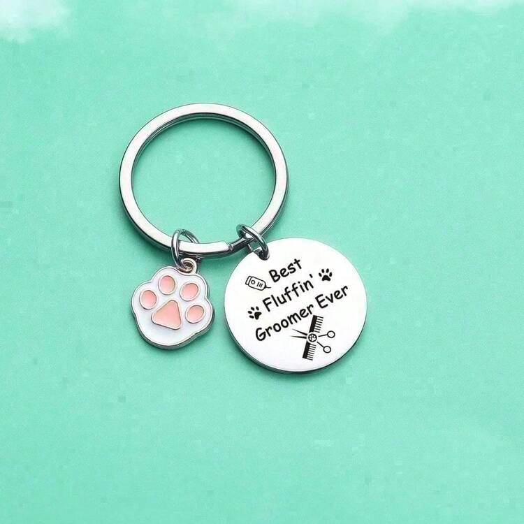 1pc Dog Lover Women Gift Dog Keychain Best Friend/Sister/Wife/Girlfriend Christmas Stocking Stuffer - Silver07 - View 1