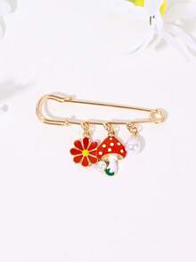 1pc New Fashion Heart Shell Conch Star Moon Bow Starfish Flower Bee Ladybug Mushroom Pendant Brooch Anti-Slip Collar Pin Waist Cincher Clothing Decoration - Multicolor - View 27