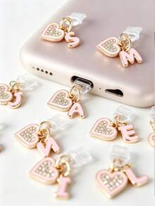 Nút bịt chống bụi điện thoại hình trái tim giọt nước, nút bịt chống bụi cổng Type-C hình trái tim chữ đính kim cương sáng bóng, phù hợp cho máy đọc sách, điện thoại, máy tính bảng, laptop. Vỏ bảo vệ chống bụi bằng silicone mềm, phụ kiện công nghệ vui nhộn và dễ thương. - Hồng - Xem 1