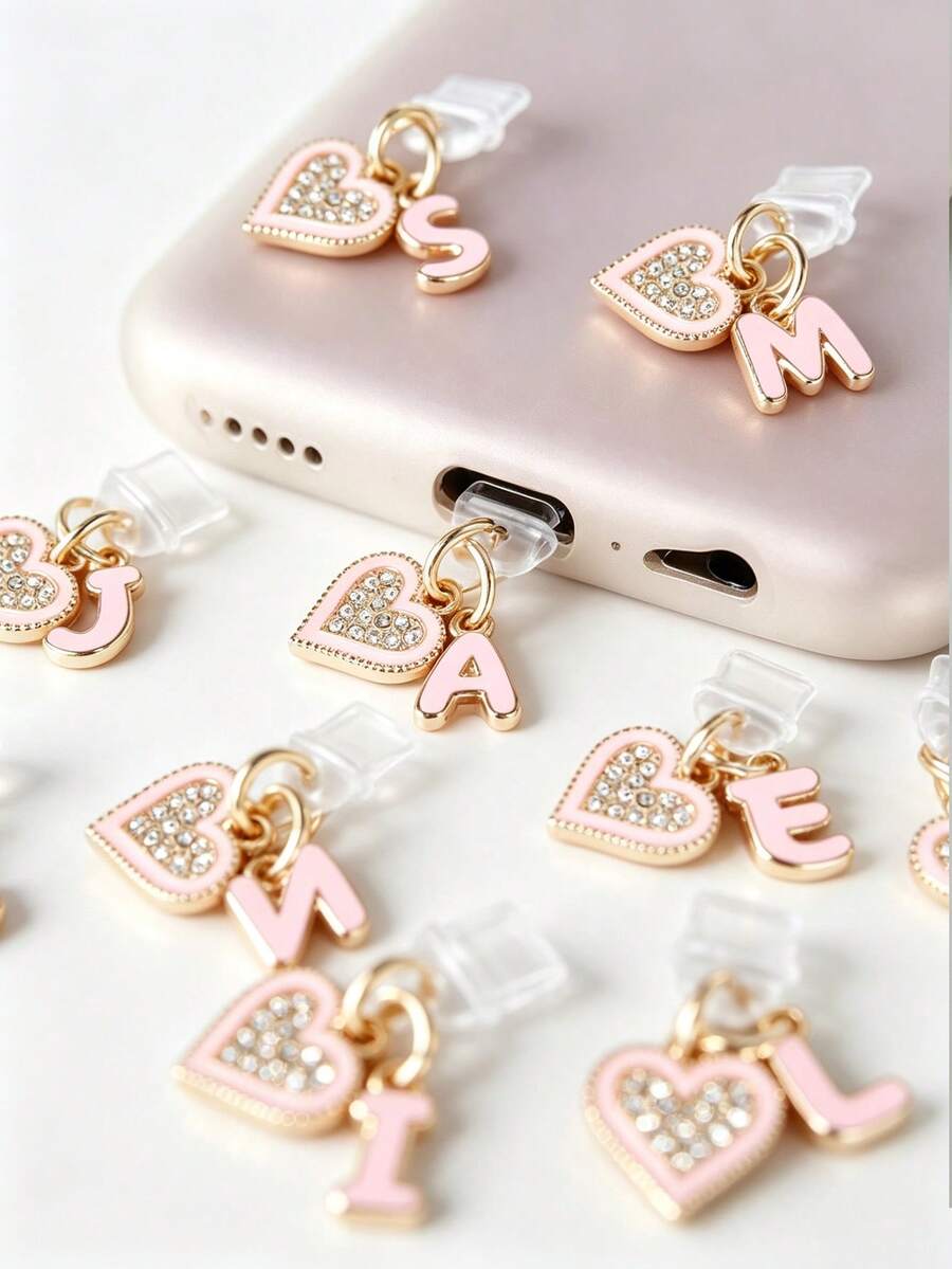 Nút bịt chống bụi điện thoại hình trái tim giọt nước, nút bịt chống bụi cổng Type-C hình trái tim chữ đính kim cương sáng bóng, phù hợp cho máy đọc sách, điện thoại, máy tính bảng, laptop. Vỏ bảo vệ chống bụi bằng silicone mềm, phụ kiện công nghệ vui nhộn và dễ thương. - Hồng - Xem 1