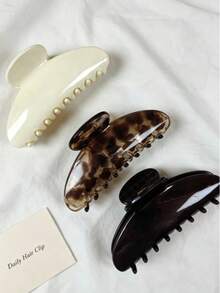 3/1PC Simple Temperament Semi-Circular Arc-Shaped Hair Clip, Fashionable And Versatile Hair Claw, Hair Grade Feeling, Disc Hair Clip, Headband - Multicolor - View 5