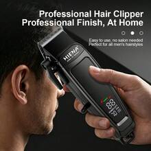 HIENA Professional Hair Clipper, LCD Digital Display Electric Hair Trimmer, USB Rechargeable Cordless Barber Cutting Machine With 4 Limit Combs, Adjustable Blade For Men Home Salon Haircut, Ideal Gift For Him - Multicolor - View 11