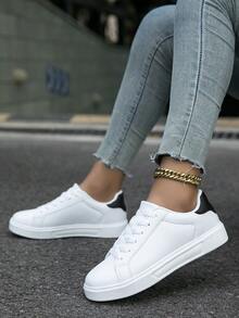 LIVEST Women's Athletic Sports Shoes, Lightweight White Sneakers, Walking Shoes With Soft Sole - White - View 4