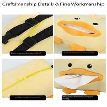 Cartoon Car Tissue Box, Hanging Seat Back Tissue Holder, Multi-Functional Car Armrest Box Tissue Holder, Creative Plush Car Tissue Dispenser - Multiple Styles - View 12