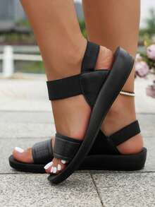 Women Flat Sandals - Negro - View 2