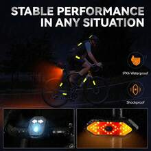 Wireless Remote Control Bicycle Tail Light, LED Turn Signals, USB Rechargeable, High Visibility For Night Cycling - A - View 5