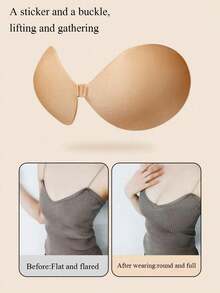 2 Pasang Bra Push-Up Perekat Tanpa Tali dan Tanpa Punggung | Bra Satu Potong | Penutup Puting Silikon Tak Terlihat Tanpa Jahitan | Bra Liburan Pantai | Bra Perekat yang Dapat Digunakan Kembali, Cocok untuk Gaun dan Gaun Pengantin - MultiWarna - View 3