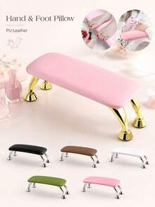 1pc U-Shaped Adjustable Nail Arm Rest, White PU Leather Manicure Hand Support, Height And Angle Adjustable, Non-Slip Base, Easy To Clean Portable Nail Artist Supplies, Suitable For Gel Polish, Acrylic Nails, Nail Extensions And Salon Workstations - Multicolor - View 1