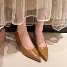 2026 New Women's Pointed Toe Low-Cut Wedge Pumps, Comfortable Versatile Elegant Shoes Suitable For Office And Party - Yellow - View 2