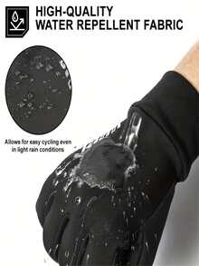 1pair Winter Outdoor Sports Gloves Windproof Touchscreen Fleece Lined Warm For Cycling Skiing Running Driving - Multicolor - View 6