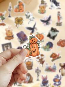 50pcs Halloween Little Witch Stickers, Decorative Decals For Phone Case, Refrigerator, Planner, Diary, Guitar, Scrapbook, Notebook, Luggage, Helmet, Skateboard, Laptop, Self-Adhesive - Little Witch Halloween - View 7