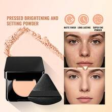 Polvo Compacto Portátil con Soporte para Teléfono, Polvo Facial Mate con Control de Grasa, Espejo Integrado & Mini Borla Triangular para Retoques Fáciles - Multicolor - Ver 2