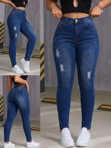 Women Jeans - Royal Blue - View 1