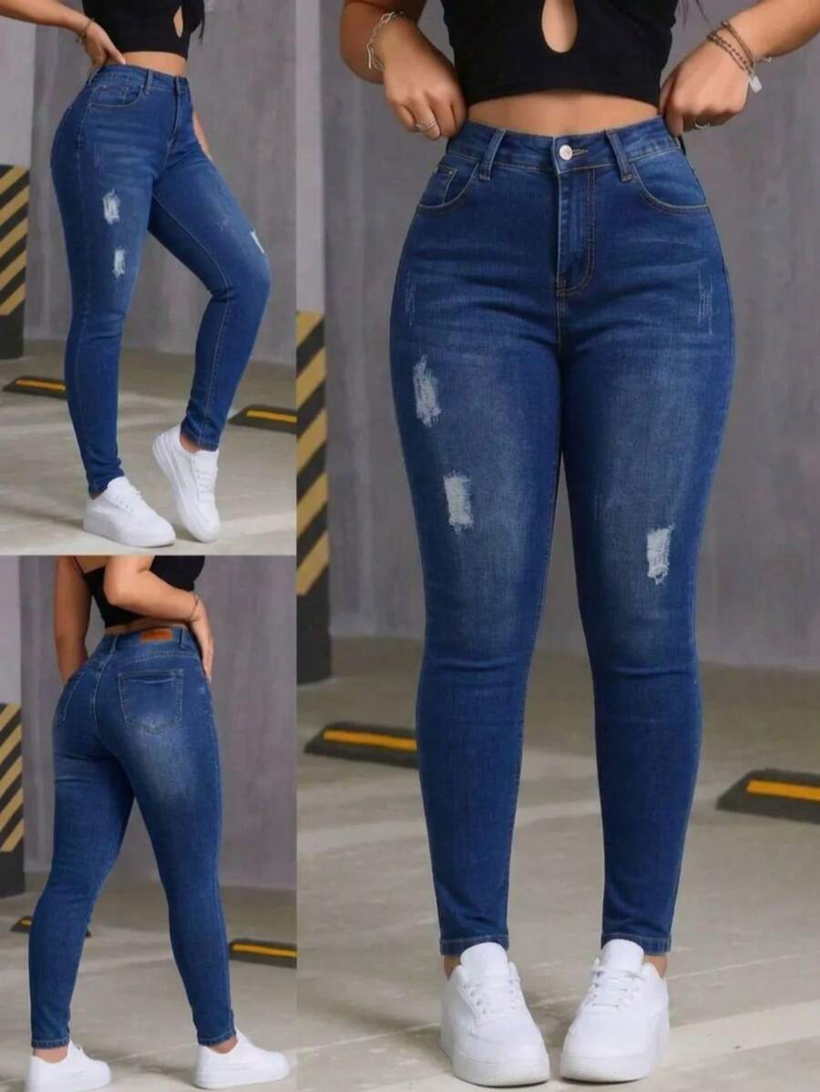 Women Jeans - Royal Blue - View 1