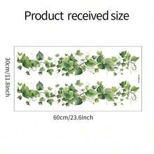 A Fresh Green Plant And Vine Wall Sticker, Stickers, Wall Decal, Vinyl Decal For Home Decorations, Spring Decoration Items Refresh Your Home, Festival Decoration Stickers Gifts Birthday Graduation Kitchen Decor - Multicolor - View 2
