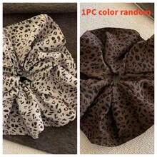 Leopard Patterned Intestine Headband For Women's New Style, High Elasticity And Durable Headband, High-End Hair Accessory With Floral Meatballs - Multicolor - View 8