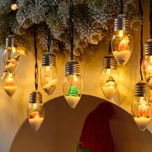 1pc 10LED Charming Christmas Wish Ball Fairy Light String, Indoor Light String For Party, Halloween, Thanksgiving, Christmas, Window, Christmas Tree Decoration, With Christmas Tree, Santa Claus, Snowman, Deer Design (Battery Powered, Batteries Not Included) - Christmas String Lights - View 7