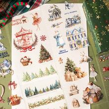 JotBox Christmas Themed Coil Sticker Book, Vintage Large Size Dual-Material Background Stickers - Looking Forward to Christmas - View 10