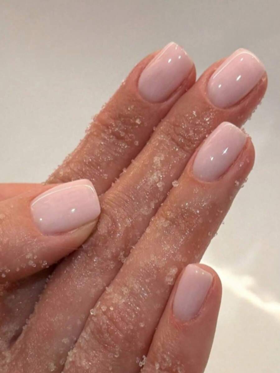 Elevate Your Look With 24pcs Light Pink Square Short Classic Simple French Style Full Cover Press-On Fake Nail Tips, Perfect For Parties, Dates, Back-To-School, And Daily Wear - Baby Pink - View 1