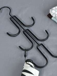 Multifunctional Iron Art Bag Rack Belt Scarf Hook Space-Saving Home Closet Storage Scarf Belt Rack - Black - View 5