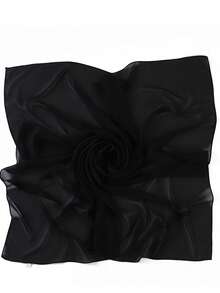 1 buah Syal Persegi Ukuran Besar Hijab Muslimah Warna Polos Bahan Chiffon - MultiWarna - View 21