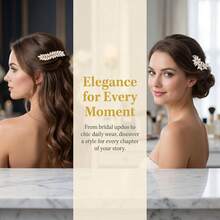 4pcs Set Rhinestone Hair Clips Spring Clips Women Hair Accessories Gold Bridal Daily Wedding Party - Gold - View 8