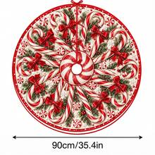 1件裝棒棒糖拐杖糖花紋聖誕樹裙，優雅配色節日裝飾，5種尺寸，中性節日禮物，適用於居家與派對聖誕家居裝飾 - 發光棒棒糖拐杖糖 - 查看 14