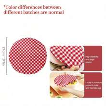 3PCS Multi-Size Reusable Bowl Covers, For Christmas Holiday Bread Fermentation, Red And White Plaid Pizza Dough Covers, Suitable For Parties, Elastic Covers, Suitable For Yeast Fruit Salad (0.5-0.8cm Plaid Mixed) - Red - View 3