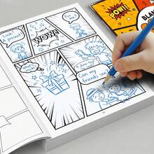 Blank Comic Book For Kids To Create Their Own Stories, 32 Themes DIY Drawing & Coloring Book With Templates, Creative Educational Gift For Boys & Girls Birthday, Anti-Halo Sketchbook For Budding Artists & Illustrators, Halloween Christmas Gift - Multicolor - View 2