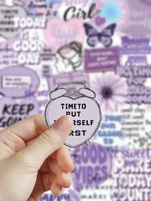 50pcs Purple Inspiration Stickers For Skateboards, Guitars, Laptops, Scrapbooks, Suitcases, Refrigerators, Storage Boxes, Decor DIY Graffiti Stickers - A - View 5